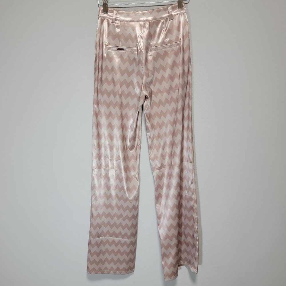 Maniere de voir stretch high rise wide leg pleated trouser zigzag herringbone - Picture 4 of 9